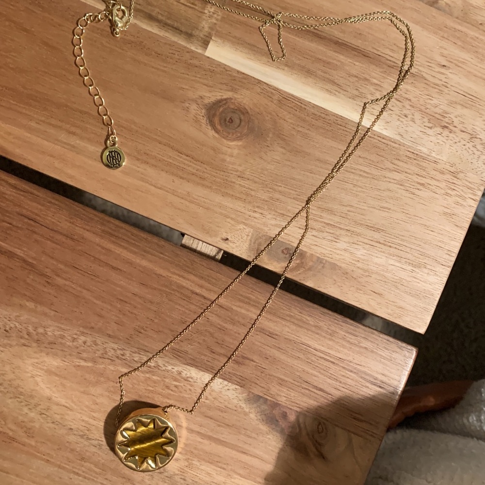 Gorjana faux tigers eye sunburst necklace